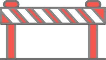 Barrier Icon In Red And White Color. vector