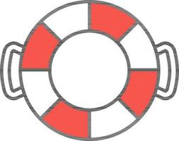 Lifebuoy Icon In Red And White Color. vector