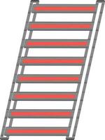 escalera icono en rojo y blanco color. vector