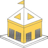 Yellow And White Color Castle Icon. vector