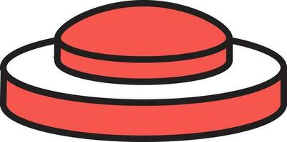 Alarm Or Panic Button Icon In Red And White Color. vector