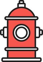 Fire Hydrant Icon In Red And White Color. vector