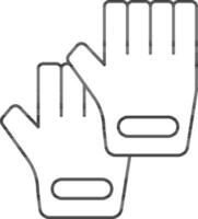 Flat Style Gloves Icon In Black Outline. vector