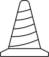 Traffic Cone Icon In Line Art. vector