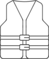 Safety Vest Or Jacket Icon In Black Line Art. vector