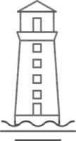 Illustration Of Lighthouse Icon In Thin Line Art. vector