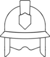 Ancient Helmet Icon In Black Outline. vector
