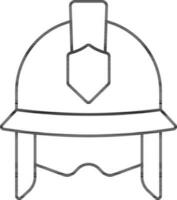 Ancient Helmet Icon In Black Outline. vector