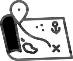 Map Navigation Icon In Black And White Color. vector