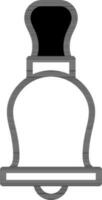 ilustración de mano campana icono en negro y blanco color. vector
