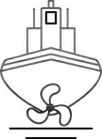 Linear Style Ship Icon Or Symbol. vector