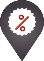 Sale Or Shopping Discount Offer Location Center Icon In Grey And Red Color. vector