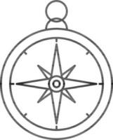 Thin Line Art Compass Icon Or Symbol. vector