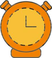 Orange And Yellow Alarm Clock Icon. vector