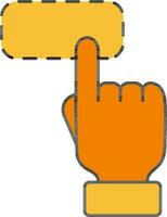 Finger Touch Button Yellow And Orange Icon. vector