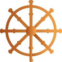 Illustration Of Rudder Icon In Brown Color. vector