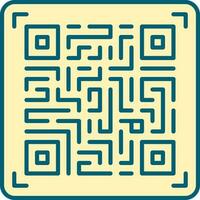 QR Code Icon In Yellow Color. vector