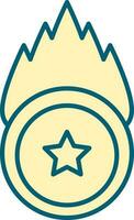 Firing Coin Or Star Rating Icon In Yellow Color. vector