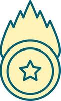 Firing Coin Or Star Rating Icon In Yellow Color. vector