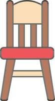 Colorful Wooden Chair Icon In Flat Style. vector