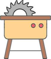 Flat Style Sawing Table Colorful Icon. vector