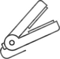 Hair Iron Or Straightener Icon In Line Art. vector