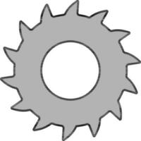 Circular Saw blade Icon In Grey Color. vector