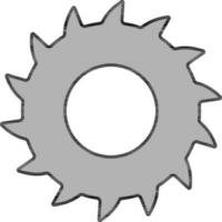 circular Sierra espada icono en gris color. vector