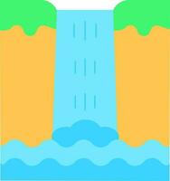 Flat Style Waterfall Icon. vector