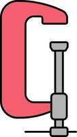 C Clamp Icon In Red And Gray Color. vector