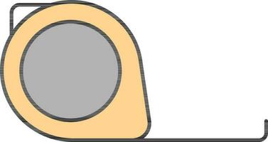 Retractable Measuring Tape Icon In Yellow And Grey Color. vector