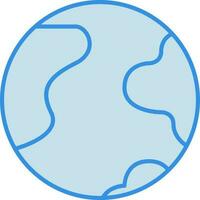 Earth Globe Icon In Blue Color. vector