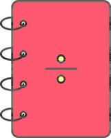 Math Notebook Icon In Red Color. vector