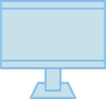 Flat Style Desktop Icon In Blue Color. vector