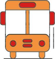 Illustration Of Bus Icon In Orange And Red Color. vector