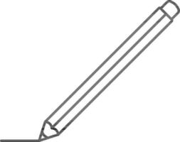 Pencil Icon In Black Stroke. vector