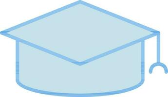 Blue Graduation Cap Icon In Flat Style. vector