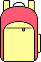 Isolated Backpack Icon In Red And Yellow Color. vector