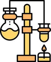 Chemical Process Icon In Orange And White Color. vector