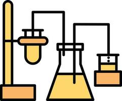 Chemical Research Icon In Orange And White Color. vector