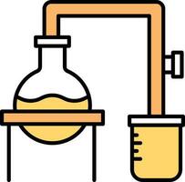 Chemical experiment icon In Orange And White Color. vector