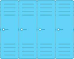 Flat Style Locker Icon In Blue Color. vector
