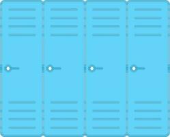 Flat Style Locker Icon In Blue Color. vector