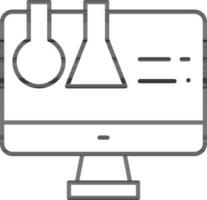 Online Chemical Experiment Icon In Flat Style. vector