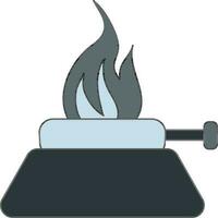 Bunsen Or Lab Burner Icon In Blue And Gray Color. vector