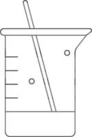 químico matraz con vaso tubo icono en lineal estilo. vector
