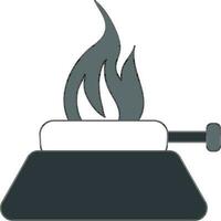 Bunsen Or Lab Burner Icon In White And Gray Color. vector