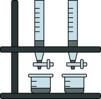 azul y gris laboratorio experimentar kits icono . vector