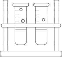 Linear Style Test Tube Rack Icon Or Symbol. vector