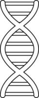 Illustration Of DNA Structure Icon In Thin Line Art. vector